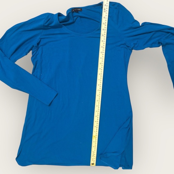 Eileen Fisher Jersey Teal Blue Scoop Neck Soft Tunic Long Blouse/dress Sz Med - Picture 10 of 15